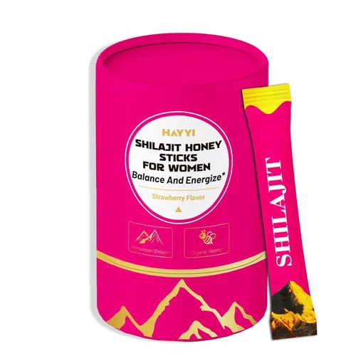 Palitos de miel Shilajit pura del Himalaya de 500 mg con azafrán, palitos de miel Shilajit para mujeres con más de 75% de ácido fúlvico, más de 85