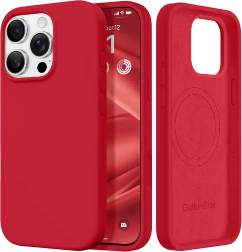 Miniatura 107 de GolbinBox Funda magnética para iPhone 17, compatible con MagSafe, cubierta de silicona integrada para control de cámara, funda de silicona líquida a