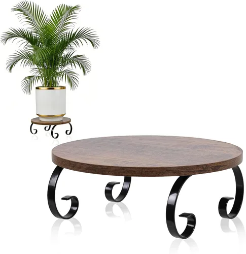 Soporte para plantas para interiores y exteriores, mesa vintage para plantas de 5 a 12 pulgadas, soporte para plantas bajo y resistente para salas