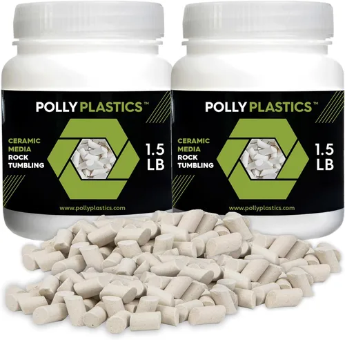 Miniatura 11 de Polly Plastics Medios de Relleno Cerámicos para Pulido de Rocas (Tamaño de Cilindro Pequeño) Gránulos de Cerámica No Abrasivos para Todo Tipo