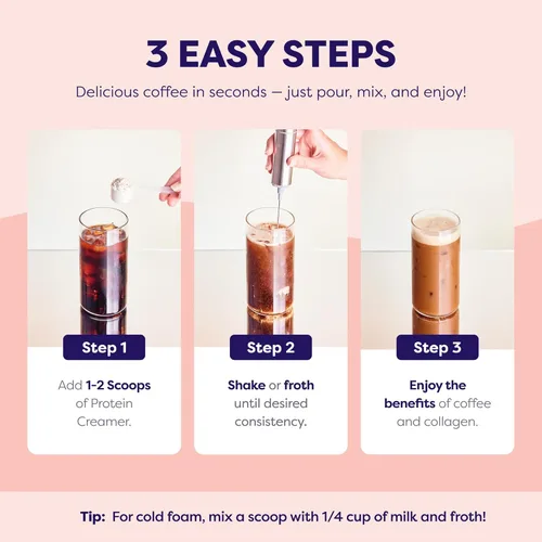 Miniatura 7 de Crema de café con proteína de avellana - Colágeno de ternera alimentada a pasto - Soporte para cabello, piel y uñas, MCTs que aumentan la energía