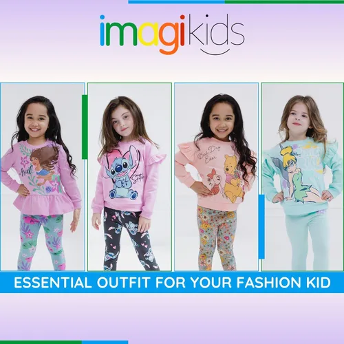 Miniatura 2 de Disney Conjunto de sudadera y leggings florales para niños pequeños (12 meses - 14-16)