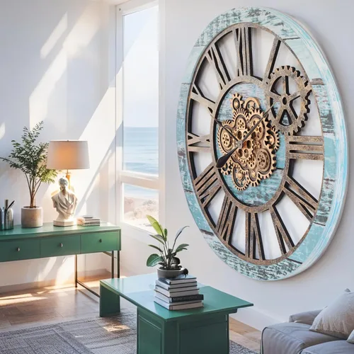 Miniatura 2 de ImprovingLife The Gears Clock - Reloj de pared con engranaje móvil real de 36 pulgadas, estilo vintage, industrial, de gran tamaño, rústico