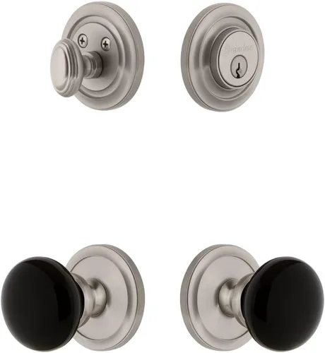 Miniatura 3 de Grandeur Hardware 853300 Roseta circular con perilla Coventry y cerrojo a juego, tamaño del respaldo: 2.375 pulgadas, latón de por vida bronce
