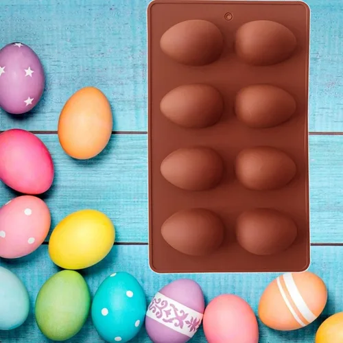 Miniatura 5 de Molde de silicona para chocolate de Pascua, molde de silicona con forma de huevo, moldes para hornear para dulces de Pascua, mini jabón, pastel
