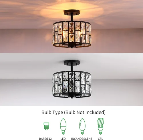 Miniatura 4 de MEXO Lámpara de techo semi empotrada, iluminación colgante ajustable, accesorio de iluminación cercano al techo