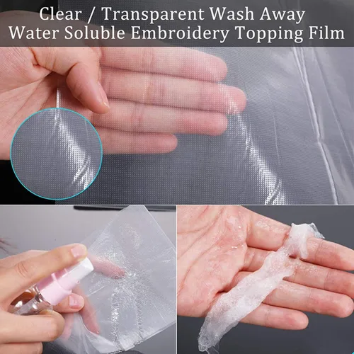 Miniatura 4 de YEQIN Rollo de película estabilizadora y cobertura soluble en agua lavable de 12 x 11 yardas, cortada en varios tamaños para bordar a máquina