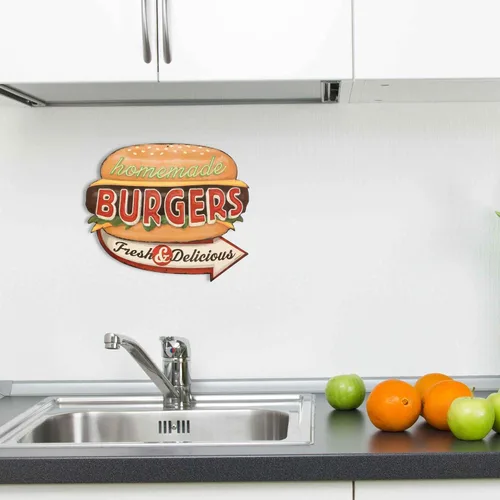 Miniatura 6 de Enjoy Our Burgers - Letrero de metal en relieve – Letrero vintage de hamburguesas para cocina o cueva de hombre, lo mejor de la ciudad