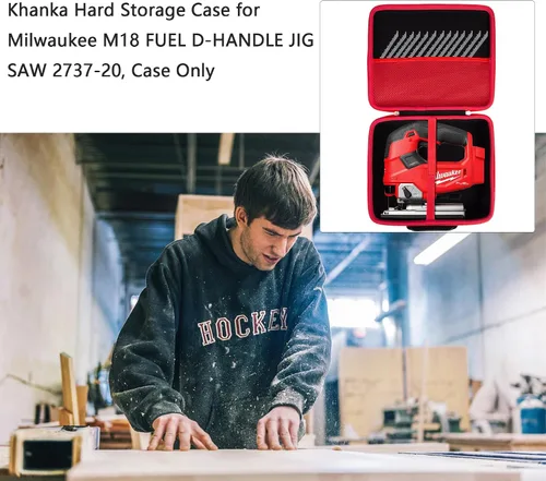 Miniatura 5 de khanka Estuche de almacenamiento rígido de repuesto para sierra caladora Milwaukee M18 Fuel D-Handle 2737-20, solo funda