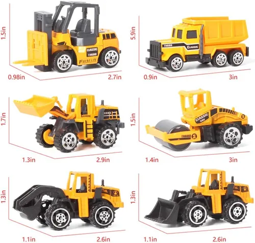 Miniatura 3 de Juguetes de construcción Camión Vehículo fundido a presión Transportador de Coche Conjunto de Excavadora Camión Volquete Excavadora Retroexcavadora
