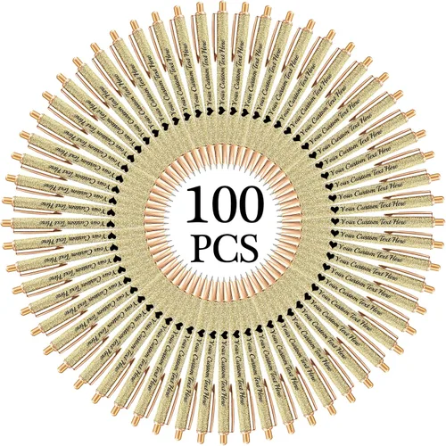 Miniatura 48 de Hasta 100 bolígrafos personalizados a granel con nombre, bolígrafo con purpurina personalizable, logotipo de negocios, mensaje de texto, regalo