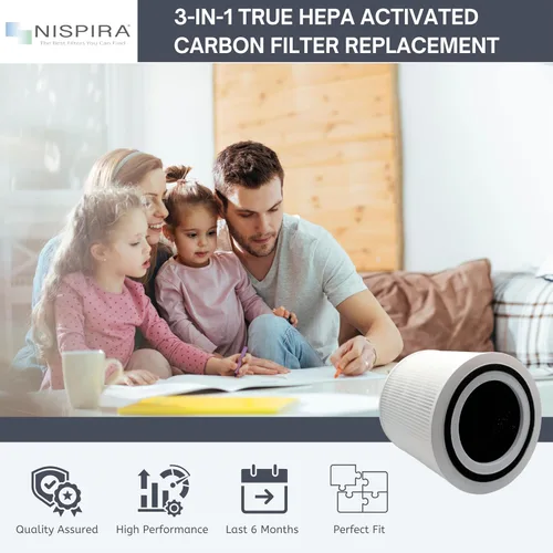 Miniatura 2 de Nispira TT-AP005 Filtro de repuesto para purificador de aire TaoTronics 3 en 1 True HEPA Smoke Dust VOCs Remover, 1 paquete