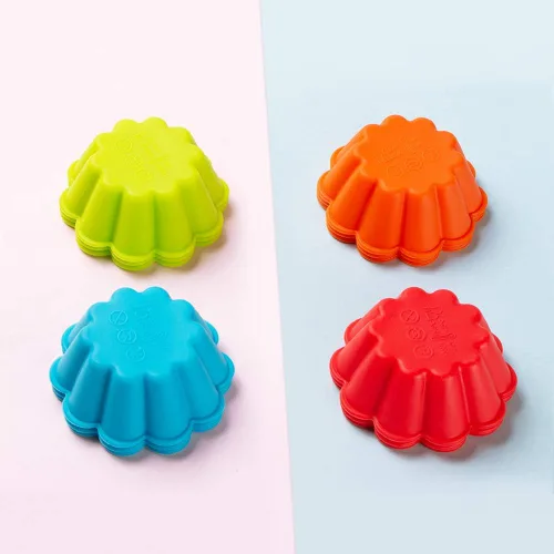 Miniatura 8 de Webake Moldes de silicona para hornear cupcakes, moldes para magdalenas de 3 pulgadas, paquete de 12
