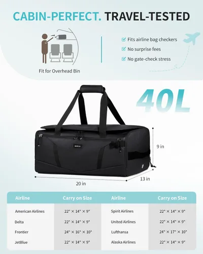Miniatura 7 de ECOHUB Bolsa de gimnasio de 40 L para mujeres y hombres, resistente al agua, bolsa de lona deportiva con compartimento para zapatos y bolsillo
