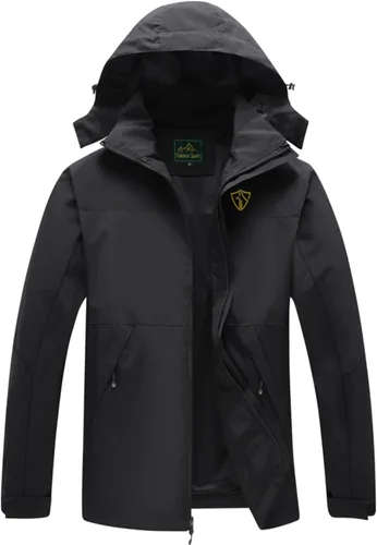 Miniatura 21 de GIISAM Chaqueta de lluvia para hombre, impermeable, ligera, para exteriores, rompevientos con capucha