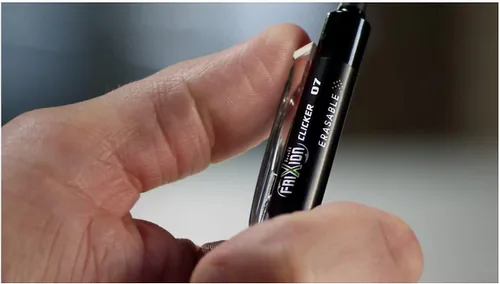 Miniatura 4 de PILOT FriXion Clicker - Bolígrafos de gel borrables, recargables, punta fina (0.7mm), tinta roja, paquete de 12 - Bolígrafos de escritura suave