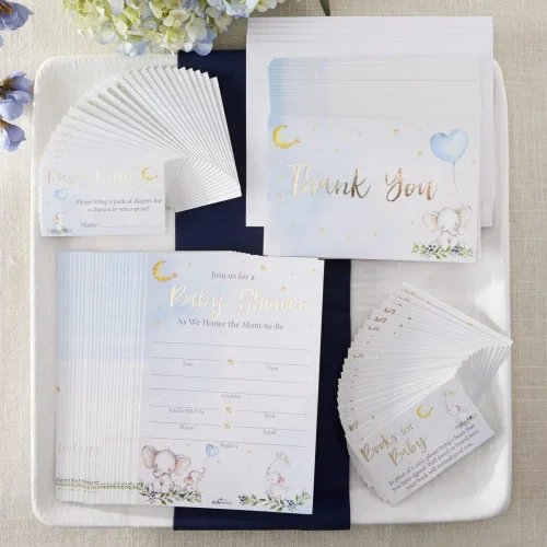 Miniatura 8 de Kate Aspen Elephant Baby Shower - Servilletas de papel de 2 capas, color azul (juego de 30) Little Peanut, servilletas decorativas gruesas