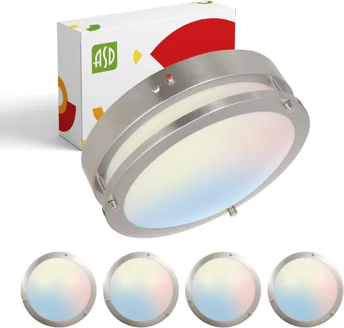 Miniatura 67 de ASD Lámpara LED de techo de montaje empotrado de 18 pulgadas, interruptor de 28 W, 100-277 V, 2750 lúmenes, 3000 K/4000 K/5000 K, regulable, Níquel