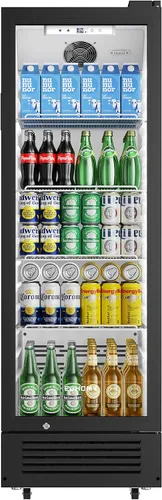 Miniatura 11 de EUHOMY Refrigeradores comerciales de 6 pies cúbicos con puerta de vidrio templado doble, refrigerador de bebidas con cerradura y estantes