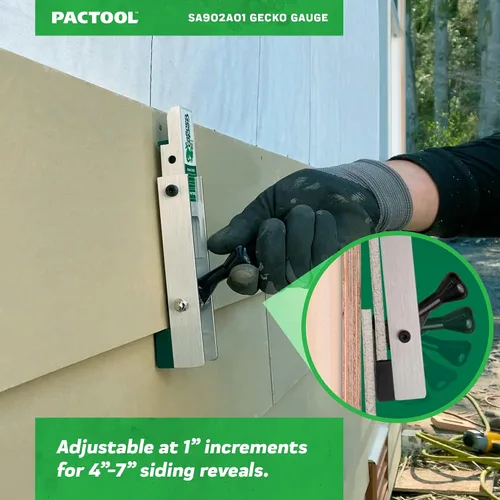 Miniatura 8 de PacTool SA902A01 Artisan Gecko Gauge Kit de Montaje para Revestimiento – Para uso con revestimiento de fibrocemento de 5/8 pulgadas, serie HZ5