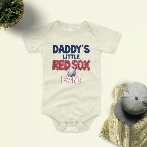 Miniatura 7 de NanyCrafts Baby's Daddy's Little Red Sox Fan Body Body para bebé Red Sox Fan