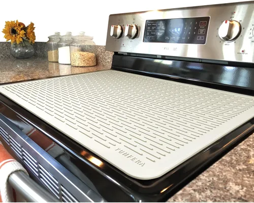 Miniatura 9 de YUHFERA Cubierta superior de estufa para estufa eléctrica, tapete de silicona para encimera de vidrio, protector de placa de vidrio, alfombrillas