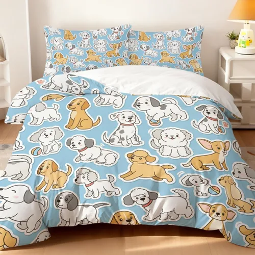 Miniatura 15 de Cute Bear Duvet Cover Set Twin, 3 Pieces Soft Neutral Bedding Calming Cozy Comforter Cover Set Minimal Kawaii Bedroom Decor Microfiber for Relaxing