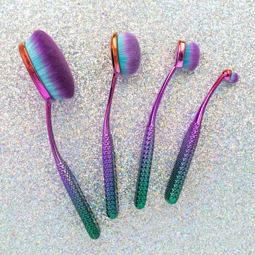 Miniatura 2 de MODA Prismatic - Juego de 4 brochas de maquillaje para perfeccionar la cara, filamentos sintéticos ultrasuaves para base sin costuras, mezcla