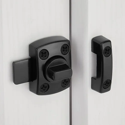 Miniatura 5 de INIRET Paquete de 2 pestillos de cerrojo giratorio para puerta, cerradura de puerta de seguridad, cerradura de puerta para mascotas, muebles