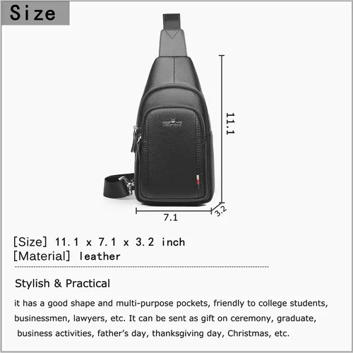 Miniatura 6 de FSD.WG Mochila bandolera para hombre, bolsa de pecho, bolsa de hombro, bolsa de viaje para hombres con resistente al agua