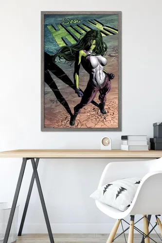 Miniatura 6 de Trends International Marvel Comics - Póster de pared She-Hulk #29, 22.375 x 34 pulgadas, versión enmarcada de madera de granero Versión enmarcada