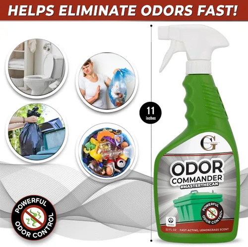 Miniatura 7 de Garbage Commander Odor Commander, botella de spray para control de olores, 22 onzas, aroma a hierba de limón, fabricada con orgullo en Canadá