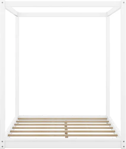 Miniatura 8 de Harper & Bright Designs Cama Queen con dosel de madera con 4 paneles de póster, marco de cama Queen con soporte de listones de madera maciza, cama