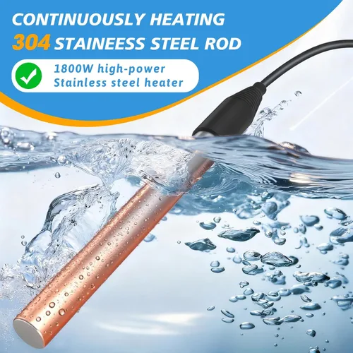 Miniatura 2 de Calentador de agua de inmersión de 1800W, calentador de piscina eléctrico totalmente sumergible, calentador de bañera de acero inoxidable
