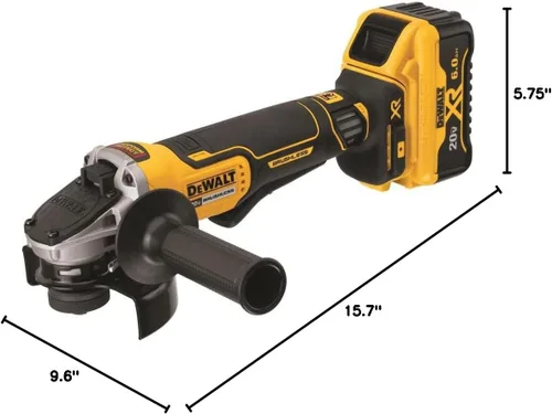 Miniatura 6 de DEWALT Kit de herramientas de amoladora angular 20V MAX* 4-1/2 pulgadas, interruptor de paleta con freno (DCG413R2)