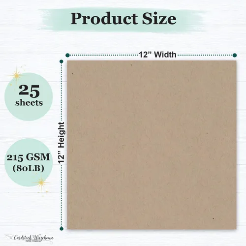 Miniatura 2 de Cardstock Warehouse Speckletone Papel de Cartulina Kraft Marrón – 25 hojas, 12 x 12 pulgadas, 80 lb/215 gsm – 100% reciclado, acabado mate premium
