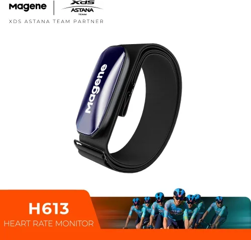 Miniatura 2 de Magene H613 - Correa de pecho para monitor de frecuencia cardíaca con seguimiento preciso, conectividad Bluetooth y ANT+, almacenamiento fuera