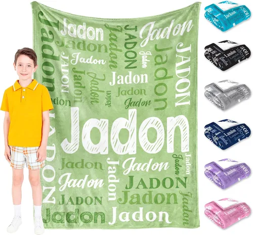 Miniatura 9 de Manta Personalizada para Adolescentes Varones Manta Personalizada con Nombre Manta de Franela Ultra-Suave con Nombre para Niños Regalos