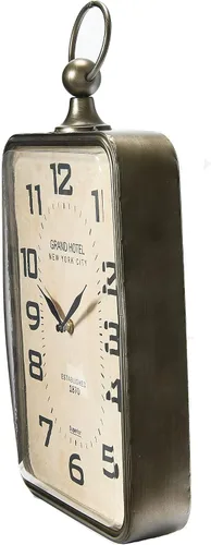 Miniatura 3 de Creative Co-Op Reloj colgante rectangular de metal con decoración de mango en la parte superior
