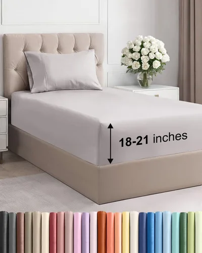 Miniatura 117 de Sábanas King divididas con bolsillos extra profundos, sábanas transpirables y refrescantes de 5 piezas, sábanas de lujo para hotel, suaves, sin 25