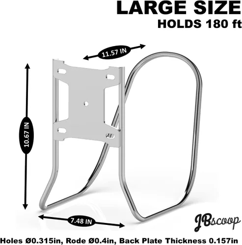 Miniatura 3 de JBscoop Soporte de manguera grande de acero inoxidable, colgador de manguera resistente (1)