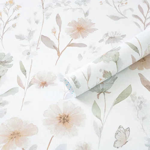 Miniatura 18 de Ismoon Papel tapiz de contacto floral rosa bohemio para despegar y pegar, 16.1 x 78.7 pulgadas, papel de pared autoadhesivo extraíble para gabinetes