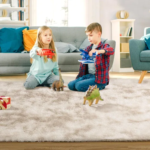 Miniatura 6 de CAROMIO Alfombra Corredor Esponjosa para Dormitorio Sala de Estar 2x6 Pies, Alfombras de Área Shag Alfombra de Felpa Suave Gruesa Larga de Piel Tie