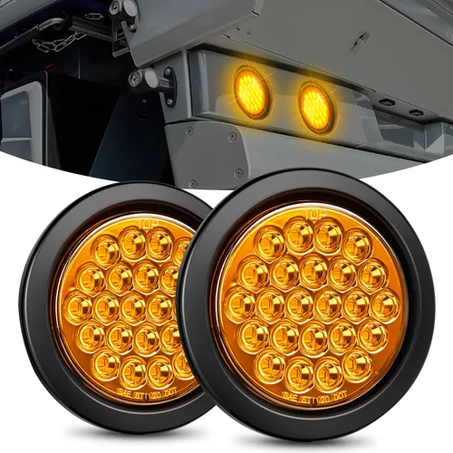Miniatura 22 de Nilight Luz de faro trasero, redonda, 4 pulgadas, 2 piezas, 24 luces LED rojas, parada, freno, giro, ojales de montaje empotrado, impermeabilidad