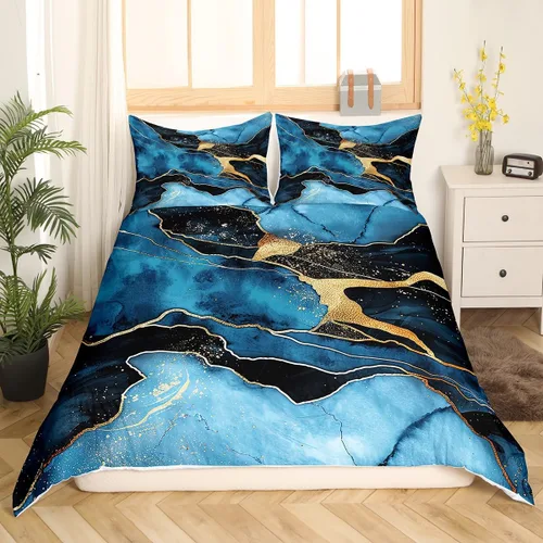 Miniatura 29 de Erosebridal Juego de ropa de cama para niños, juego de funda de edredón de sirena tamaño individual, funda de edredón femenina de escamas de peces