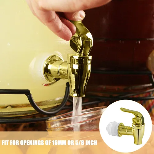 Miniatura 4 de Biaungdo 2 piezas de espita de repuesto para dispensador de bebidas, dispensador de bebidas estilo empuje dorado, grifo de repuesto para dispensador