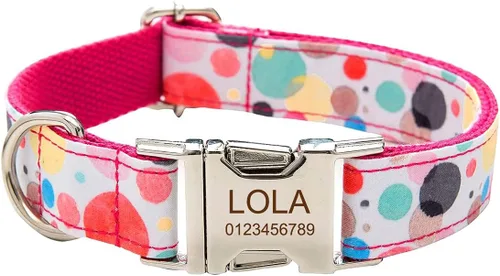 Miniatura 16 de Collar de perro personalizado, grabado personalizado con nombre de mascota, número de teléfono, etiqueta de identificación para razas pequeñas