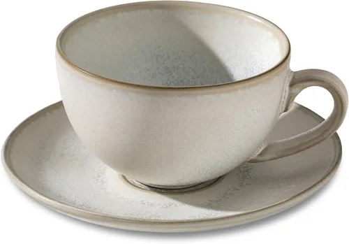 Miniatura 7 de Taza de Cerámica para Arte Latte con Platillo - 10 oz, Fondo Redondo para Vertidos Perfectos - Tazas de Café para Capuchino, Espresso, Café, Té