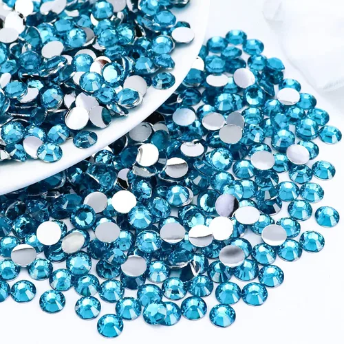 Miniatura 38 de 4500 PIEZAS SS6 2mm Resina Diamantes de Imitación de Parte Plana, Diamantes de Imitación Azul/Azul Oscuro de Parte Plana para Uñas, Vasos, Tazas