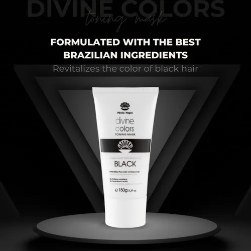 Miniatura 5 de Pérola Negra Divine Colors - Máscara tonificante negra, ilumina el color del cabello negro, revitalizante, nutritiva y antioxidante, acción 5.29 oz